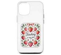 Teaching Is My Jam Strawberry Teacher Team Crew Fun Carcasa para iPhone 12/12 Pro