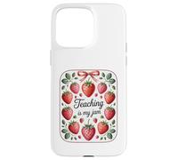 Teaching Is My Jam Strawberry Teacher Team Crew Fun Carcasa para iPhone 15 Pro MAX
