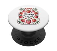 Teaching Is My Jam Strawberry Teacher Team Crew Fun PopSockets PopGrip Adhesivo