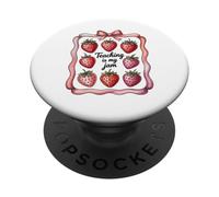 Teaching Is My Jam Strawberry Teacher Team Crew Fun PopSockets PopGrip Adhesivo