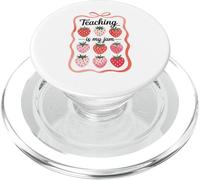 Teaching Is My Jam Strawberry Teacher Team Crew Fun PopSockets PopGrip para MagSafe