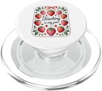 Teaching Is My Jam Strawberry Teacher Team Crew Fun PopSockets PopGrip para MagSafe