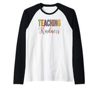 Teaching Kindness Teacher Cute School Camiseta Manga Raglan
