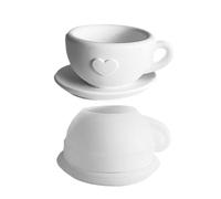 Teacup Candle Silicone Mold Set 2 Pcs | Silicone, Heart Shape | Coffee Cup & Saucer Mold For Candle, Soap, Plaster, Resin | DIY Mirror Epoxy Ḿold