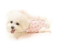 Teacup Dog Clothes | Full Belly Coverage Helps Address Chilly Sensations | Small Dog Outfit for Spring/Autumn/Indoor Use | Warm & Breathable Pet Underwear (Little Red Heart S)