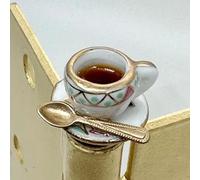 Teacup Door Hinge Art - Miniature Spoon Nail Holder, Decorative Topper For Hinge, Unique Cup-Themed Home Ornament | Office Accent, Library Shelf, Craft Room, Coziy Corner, Kitchen Styling, Reading