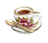 Teacup Door Hinge Art - Miniature Spoon Nail Holder, Decorative Topper For Hinge, Unique Cup-Themed Home Ornament | Office Accent, Library Shelf, Craft Room, Coziy Corner, Kitchen Styling, Reading