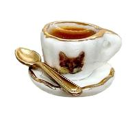 Teacup Door Hinge Art - Miniature Spoon Nail Holder, Decorative Topper For Hinge, Unique Cup-Themed Home Ornament | Office Accent, Library Shelf, Craft Room, Coziy Corner, Kitchen Styling, Reading