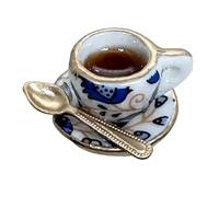 Teacup Door Hinge Art - Miniature Spoon Nail Holder, Decorative Topper For Hinge, Unique Cup-Themed Home Ornament | Office Accent, Library Shelf, Craft Room, Coziy Corner, Kitchen Styling, Reading