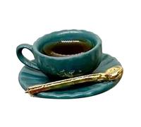 Teacup Door Hinge Art - Miniature Spoon Nail Holder, Decorative Topper For Hinge, Unique Cup-Themed Home Ornament | Office Accent, Library Shelf, Craft Room, Coziy Corner, Kitchen Styling, Reading