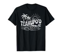 Teahupoo - Camiseta de Surf Vintage de Tahití Retro con gráfico de Playa Camiseta
