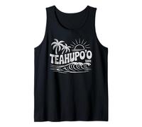 Teahupoo - Camiseta de Surf Vintage de Tahití Retro con gráfico de Playa Camiseta sin Mangas