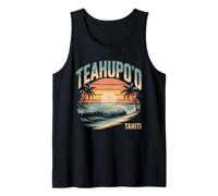 Teahupoo Polinesia Francesa Vintage Tahiti Retro Surf Surf Camiseta sin Mangas