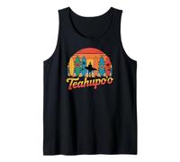 Teahupo'o Surfing, Retro Tahiti Tabla de Surf y Playa Tropical Camiseta sin Mangas
