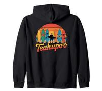 Teahupo'o Surfing, Retro Tahiti Tabla de Surf y Playa Tropical Sudadera con Capucha