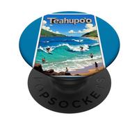 Teahupo'o Tahiti Surf y Sol PopSockets PopGrip Adhesivo