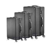 Teahutty Juego de equipaje de 3 piezas, maleta de viaje, carcasa dura, equipaje de caballero de vuelo con cerradura de combinación de dígitos, mango telescópico de aluminio, 4 ruedas giratorias, funda