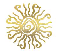 Teahutty Wacky Sun - Arte de pared de metal para exteriores, 12 pulgadas, decoración de pared de metal 3D, decoración de sol en espiral, para colgar en el hogar, jardín, patio, valla, color dorado