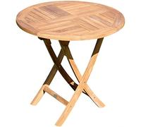 TEAK Klapptisch Holztisch Gartentisch Garten Tisch rund 80cm COAMO Holz von AS-S