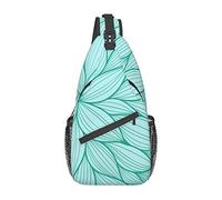 Teal Green Petal Watercolor Sling Mochila Chest Crossbody Bag Casual Daypack para Hombres y Mujeres