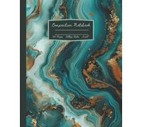 Teal Marble Composition Notebook: Aesthetic Turquoise Marbled Pattern College Ruled Journal; 8x10"