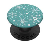 Teal Snowflakes Pattern Winter Christmas Holidays Snow PopSockets PopGrip Adhesivo