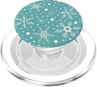 Teal Snowflakes Pattern Winter Christmas Holidays Snow PopSockets PopGrip para MagSafe