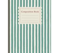 Teal Stripe College-Ruled Composition Notebook: Vintage Aesthetic Journal | 7.5” x 9.25” | for School, Writing & Everyday Notes | Perfect for Students, Journaling, Planning & Work