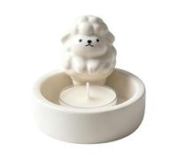 Tealight Candle Holder - Ceramic, 2,8 pulgadas, Sheep Figurine, Ambient Glow | Table Centerpiece Decor, Farmhouse Candle Holder for Home, Coffee Table, Mantel, Shelf, Apartment, Dorm, Pub, Party