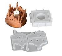 Tealight Candle Mold - Non-Stick Silicone, Tealight Candle Mold House Shape Casting Mould, Easy Release Candles Holder Molds | For Home, Resin, Plaster, Craft, Art, Festival, Valentine's Day, Birthday