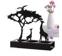 Tealight Holder with Giraffe - Candle Holder Ornament | Silhouette Candleholder Iron Wrought Metal Desktop Decoration Romantic Atmosphere NīghtLight Gift Home Decor Elephant Elk Style
