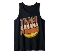Team Banana Pudding Retro Postre Diseño Camiseta sin Mangas