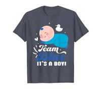 Team Blue It's A Boy - Revela de género para bebé Camiseta, Hombre, Azul Jaspeado, 4XL