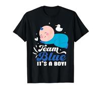 Team Blue It's A Boy - Revela de género para bebé Camiseta, Hombre, Negro, 4XL