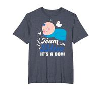Team Blue It's A Boy - Revela de género para bebé Camiseta, Hombre Tallas Grandes, Azul Jaspeado, 4X Alto