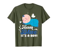 Team Blue It's A Boy - Revela de género para bebé Camiseta, Hombre, Verde Oliva, S