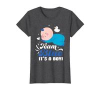 Team Blue It's A Boy - Revela de género para bebé Camiseta, Mujer, Jaspeado Oscuro, M