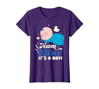 Team Blue It's A Boy - Revela de género para bebé Camiseta, Mujer, Morado, L