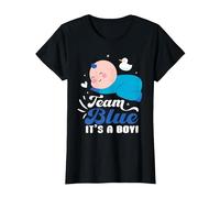 Team Blue It's A Boy - Revela de género para bebé Camiseta, Mujer, Negro, XL