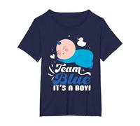 Team Blue It's A Boy - Revela de género para bebé Camiseta, Mujer Tallas Grandes, Azul Marino, 4XL Grande