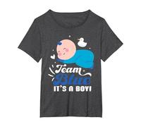 Team Blue It's A Boy - Revela de género para bebé Camiseta, Mujer Tallas Grandes, Jaspeado Oscuro, 4XL Grande
