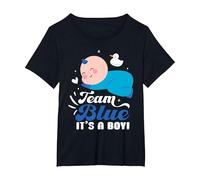 Team Blue It's A Boy - Revela de género para bebé Camiseta, Mujer Tallas Grandes, Negro, 4XL Grande