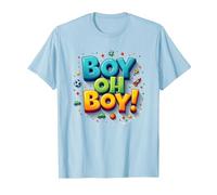 Team Boy Oh Boy! Tema de Deportes y Aventura lúdicos Camiseta, Hombre, Azul Bebé, M