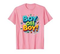 Team Boy Oh Boy! Tema de Deportes y Aventura lúdicos Camiseta, Hombre, Rosado, L