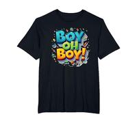 Team Boy Oh Boy! Tema de Deportes y Aventura lúdicos Camiseta, Hombre Tallas Grandes, Negro, 2X Alto