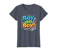 Team Boy Oh Boy! Tema de Deportes y Aventura lúdicos Camiseta, Mujer, Azul Jaspeado, L