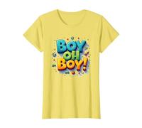 Team Boy Oh Boy! Tema de Deportes y Aventura lúdicos Camiseta, Mujer, Limón, XS