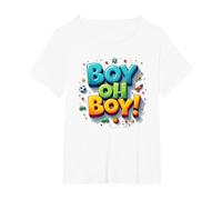 Team Boy Oh Boy! Tema de Deportes y Aventura lúdicos Camiseta, Mujer Tallas Grandes, Blanco, 2XL Grande
