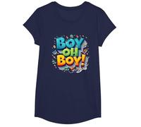 Team Boy Oh Boy! Tema de Deportes y Aventura lúdicos Camiseta, Niñas, Azul Marino, Pequeña