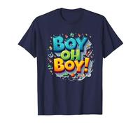 Team Boy Oh Boy! Tema lúdico de Deportes y Aventuras Camiseta, Hombre, Azul Marino, M